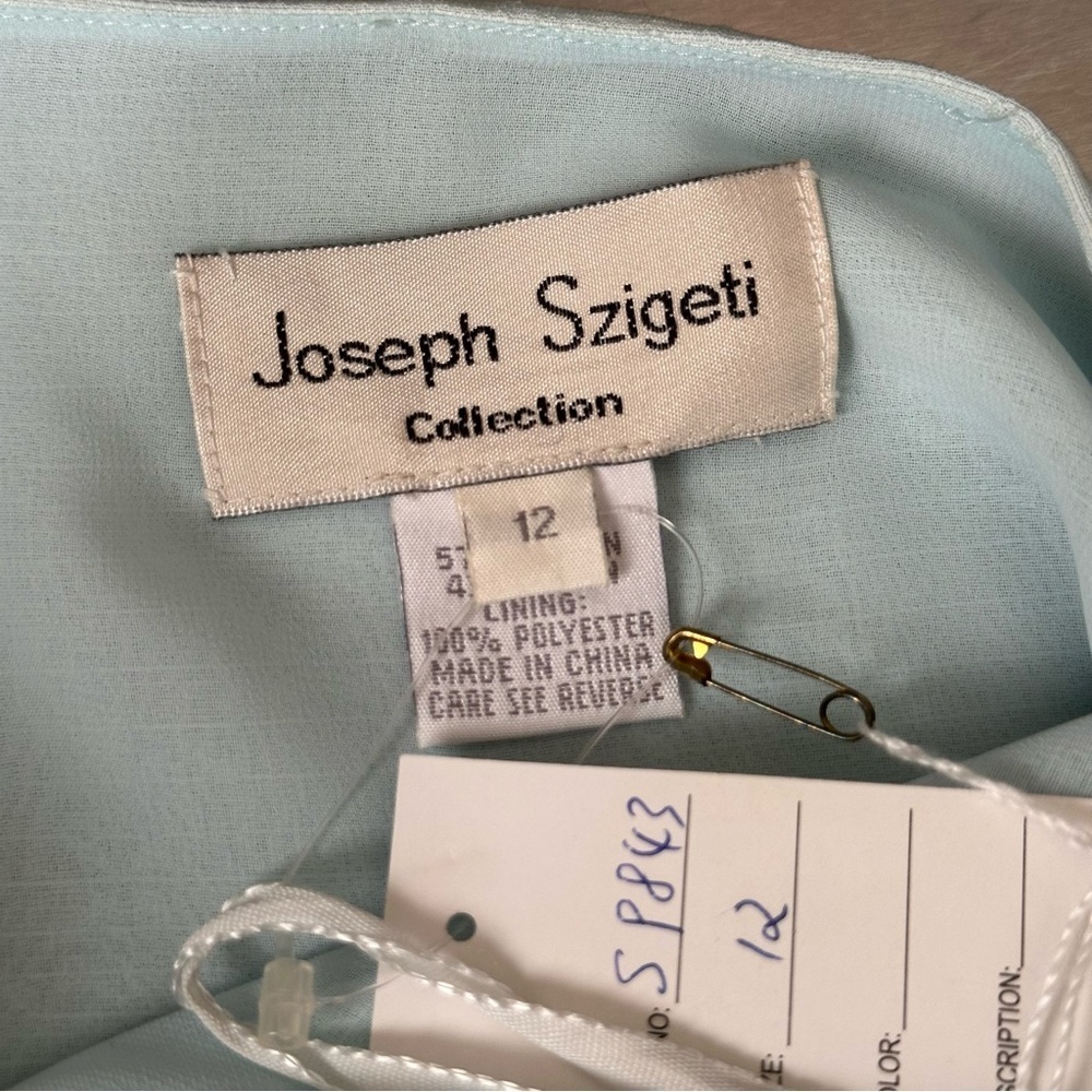Vintage Joseph Szigeti‎ Powder Blue Linen Blend Skirt Long Beachy Coastal Sz 12 - Picture 12 of 16